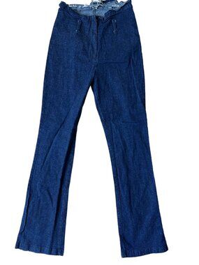 Jamie Nicole 70s Inspired Dark Wash Flare Jeans Womens 10 Pocketless Minimal
